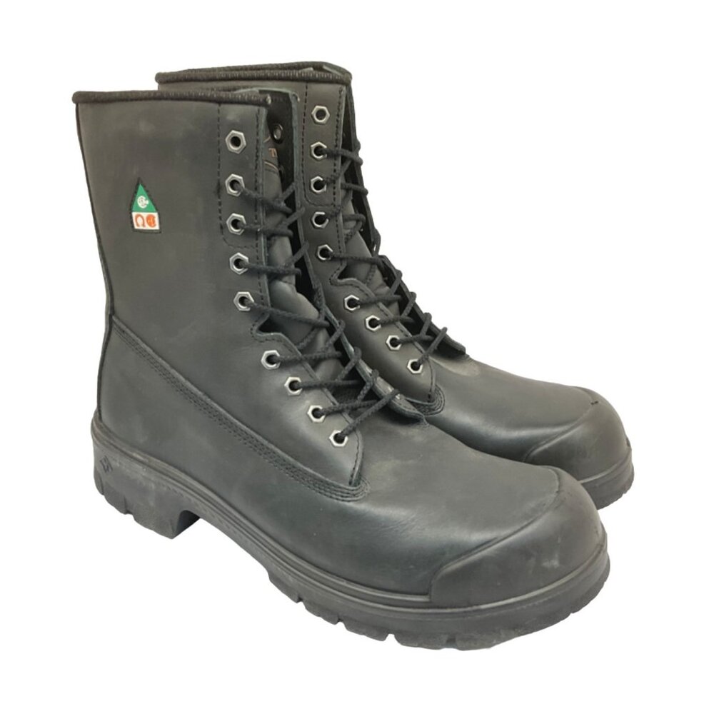 Terra Men's 8'' Sentry Comp. Toe Comp. Plate Work Boots Black Leather Size 13M